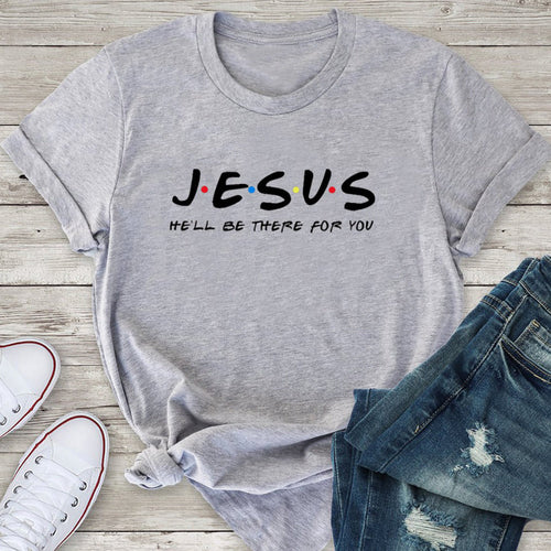 Jesus Friends Print Women T-Shirts - Cotton Clothes Tops