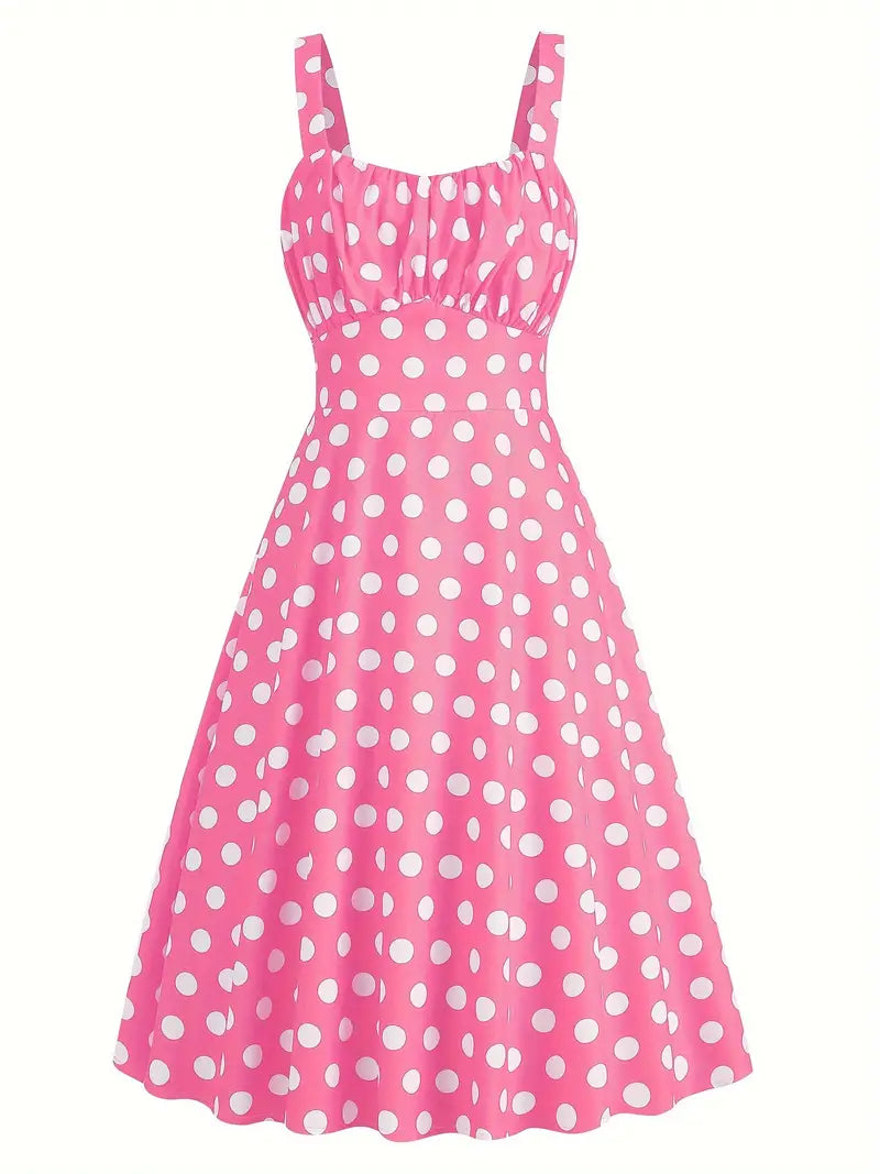 Elegant Square Neck Polka Dot XL