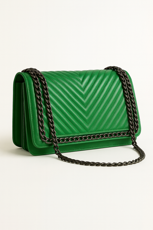 Trendy Chain Crossbody Bag, Chevron Quilted Square Purse, Simple Shoulder Bag For Women