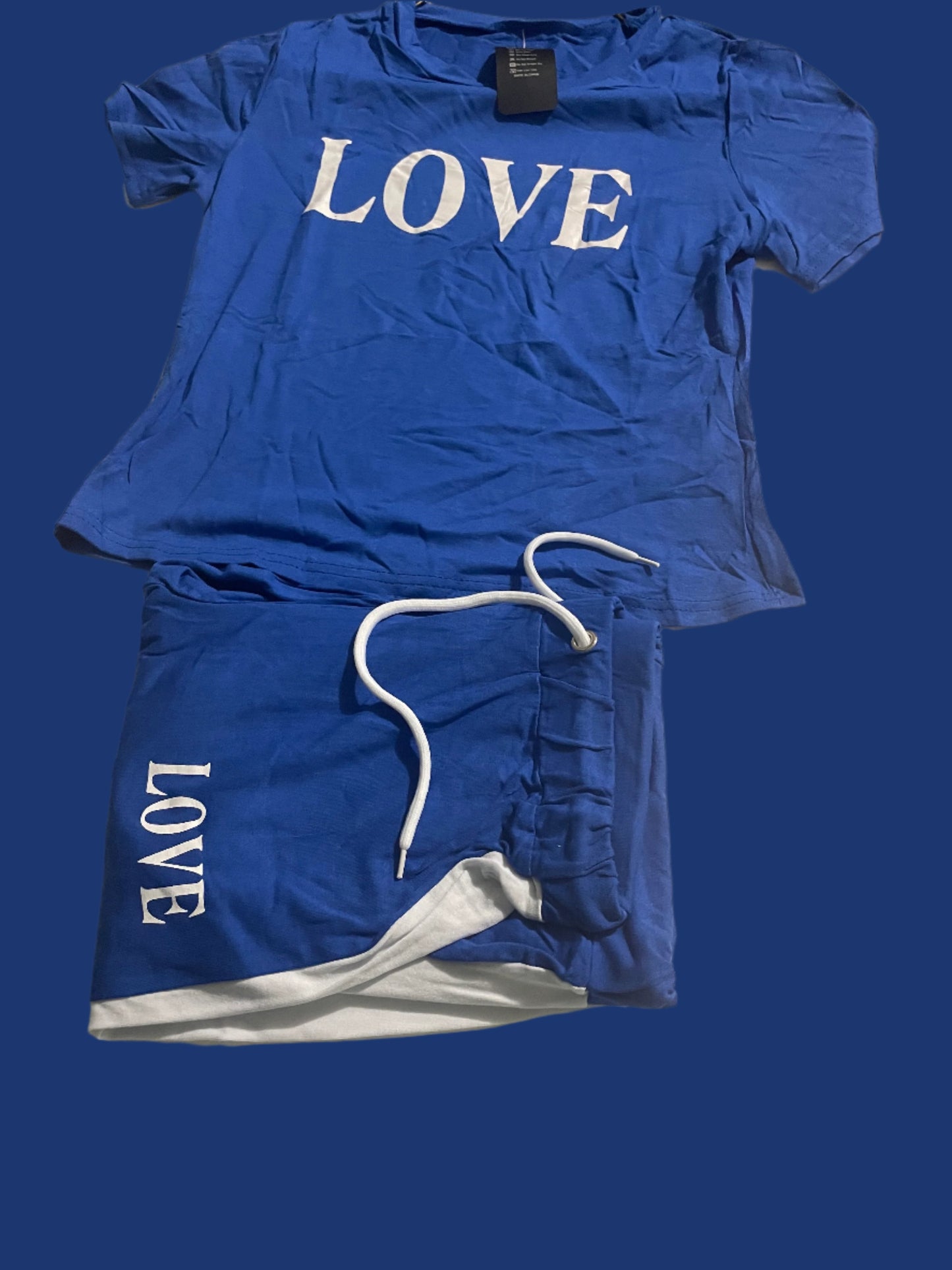 Love-Themed t-shirt and pants combo.