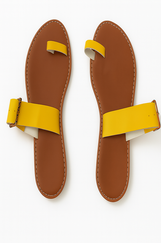 Women’s Yellow Strap Flat Sandals